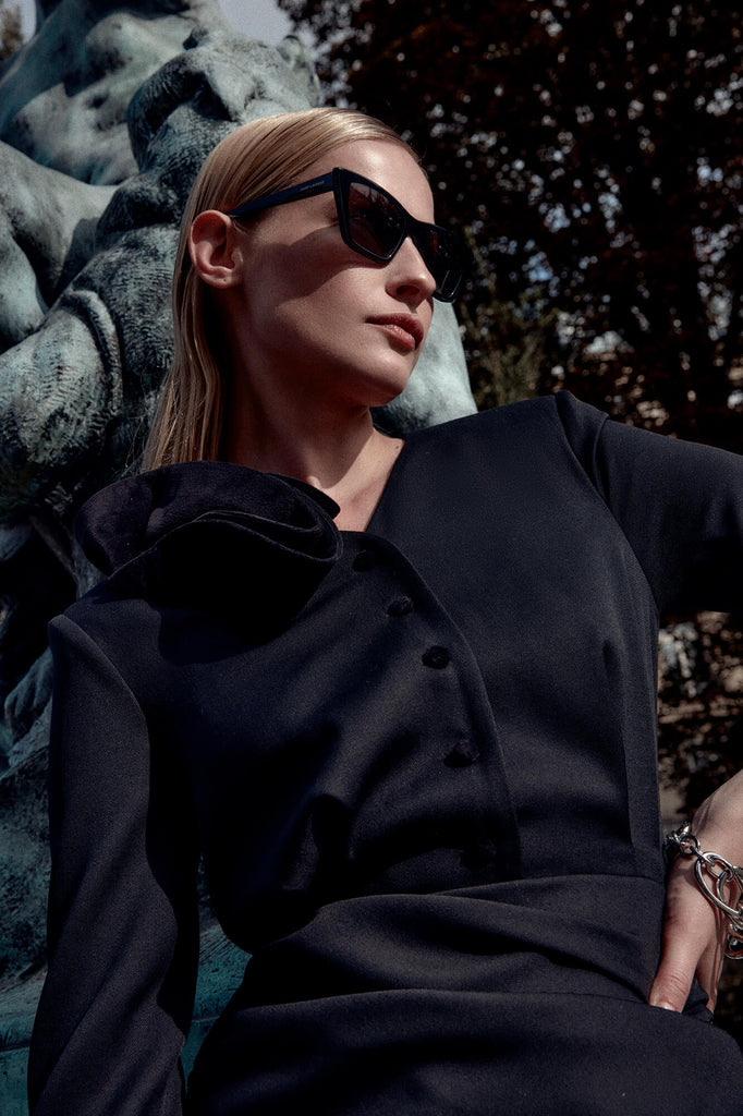 Velvet Decoration Long Sleeve Top - POST MERIDIEM