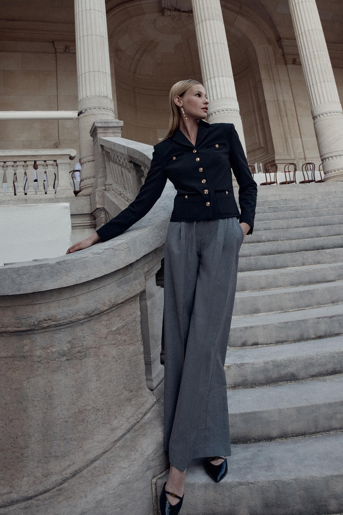 Pleated Wide Leg Trousers - POST MERIDIEM