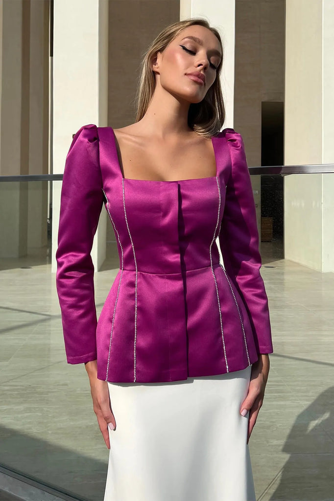 Satin Decorated Top - POST MERIDIEM