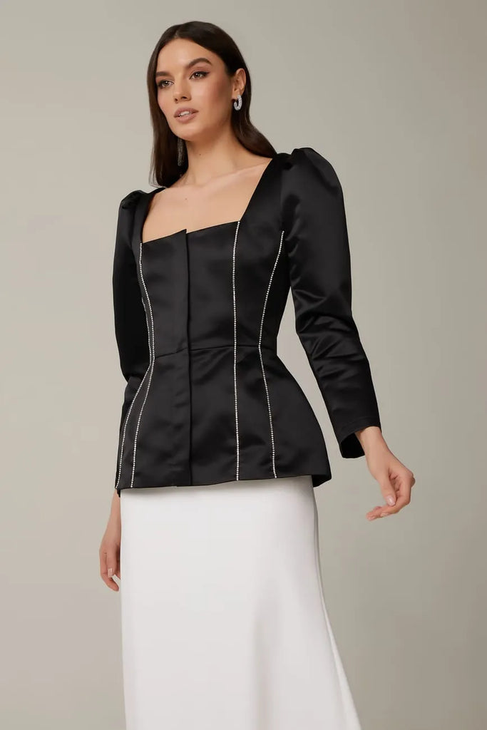 Satin Decorated Top - POST MERIDIEM