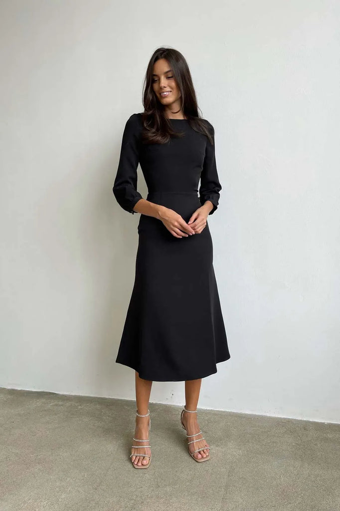 Viscose Fitted Dress - POST MERIDIEM