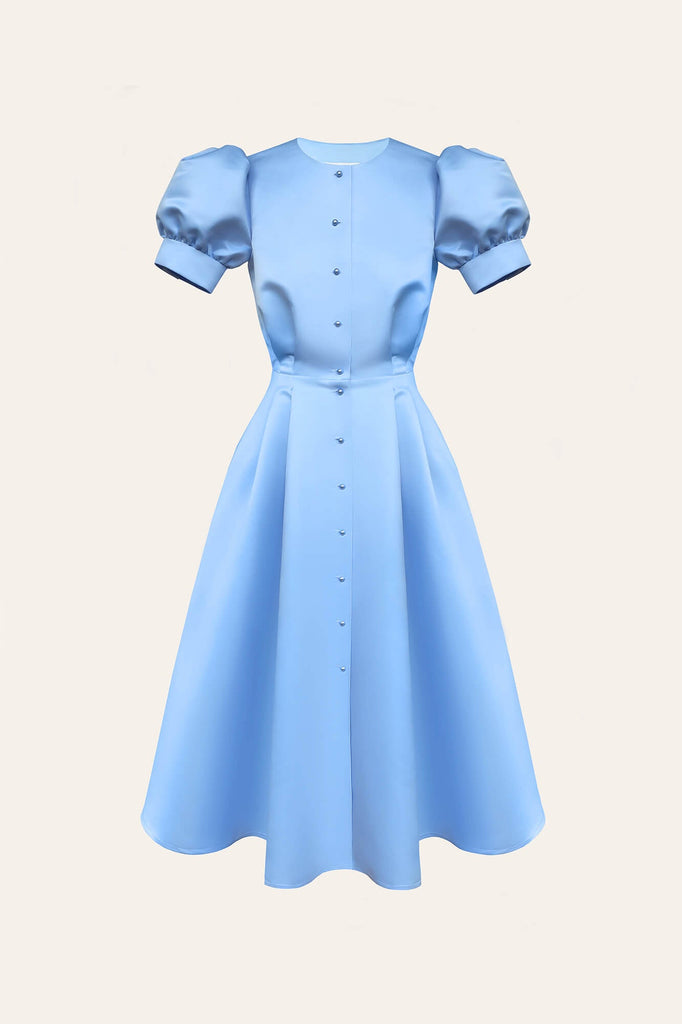 Button Front Midi Dress - POST MERIDIEM