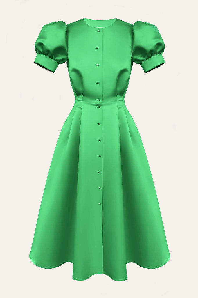 Button Front Midi Dress - POST MERIDIEM