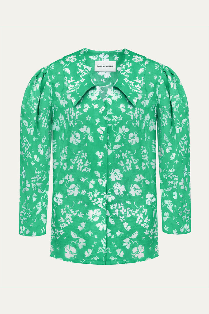 Puff Sleeve Cotton Shirt - POST MERIDIEM