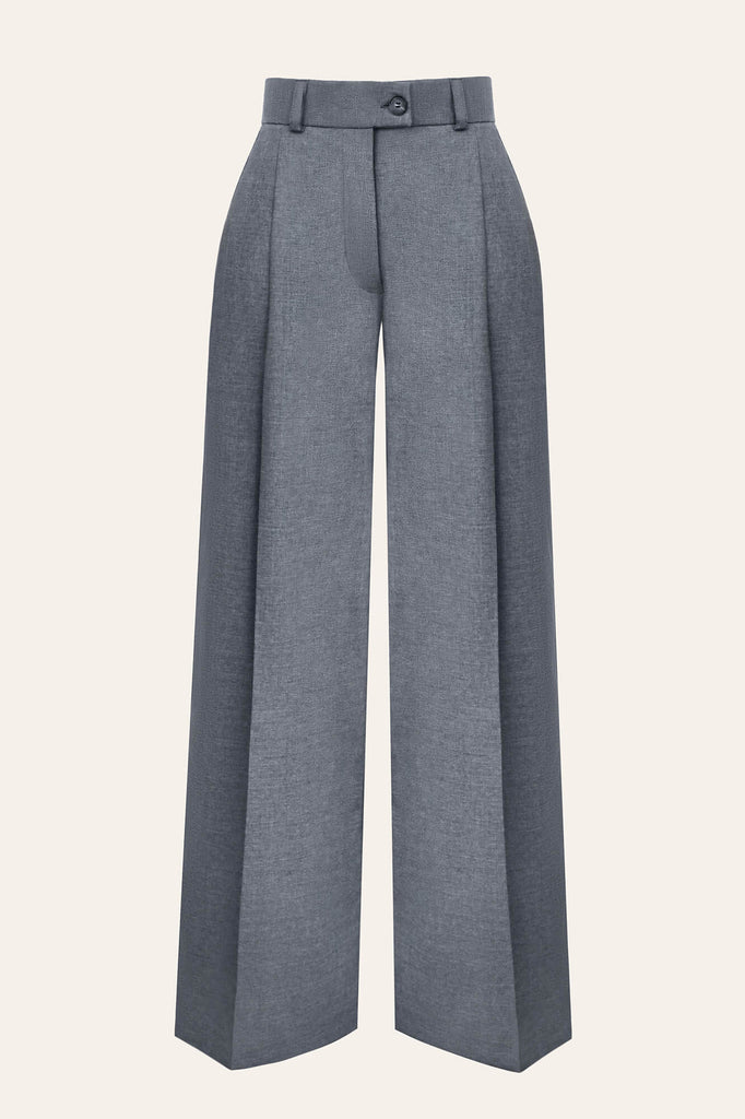 Pleated Wide Leg Trousers - POST MERIDIEM