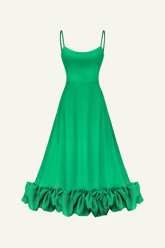 Flounce Bustier Midi Dress - POST MERIDIEM