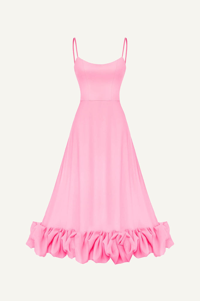 Flounce Bustier Midi Dress - POST MERIDIEM