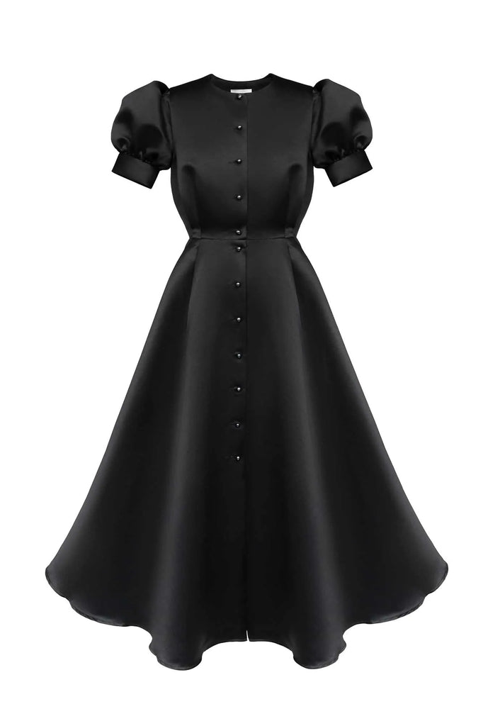 Button Front Midi Dress - POST MERIDIEM