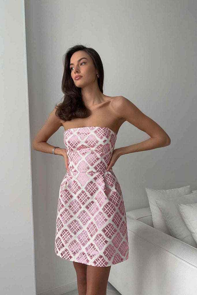 Jacquard Sheath Mini Dress - POST MERIDIEM