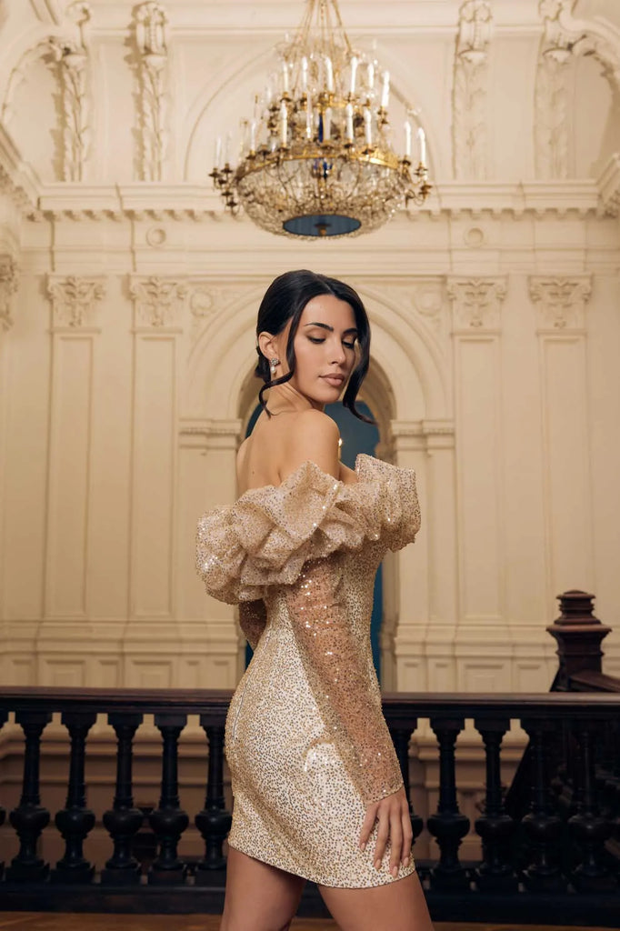 Meringue Long Sleeve Mini Dress - POST MERIDIEM