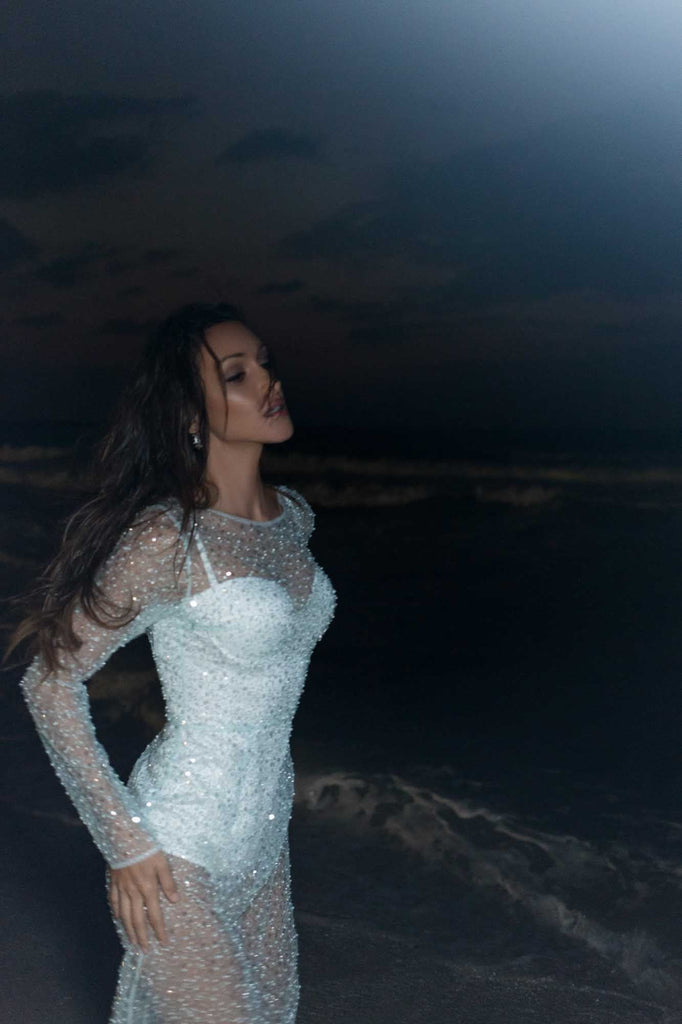 Open Back Bow Detail Maxi Dress - POST MERIDIEM