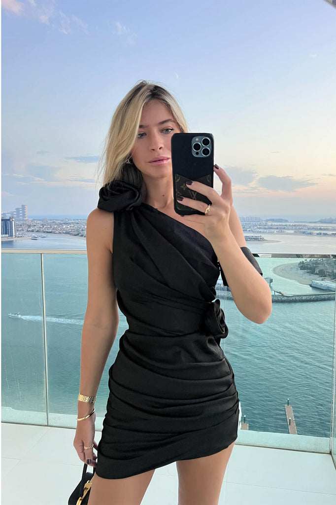 Rose Details Mini Dress - POST MERIDIEM