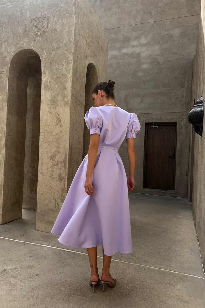 Button Front Midi Dress - POST MERIDIEM