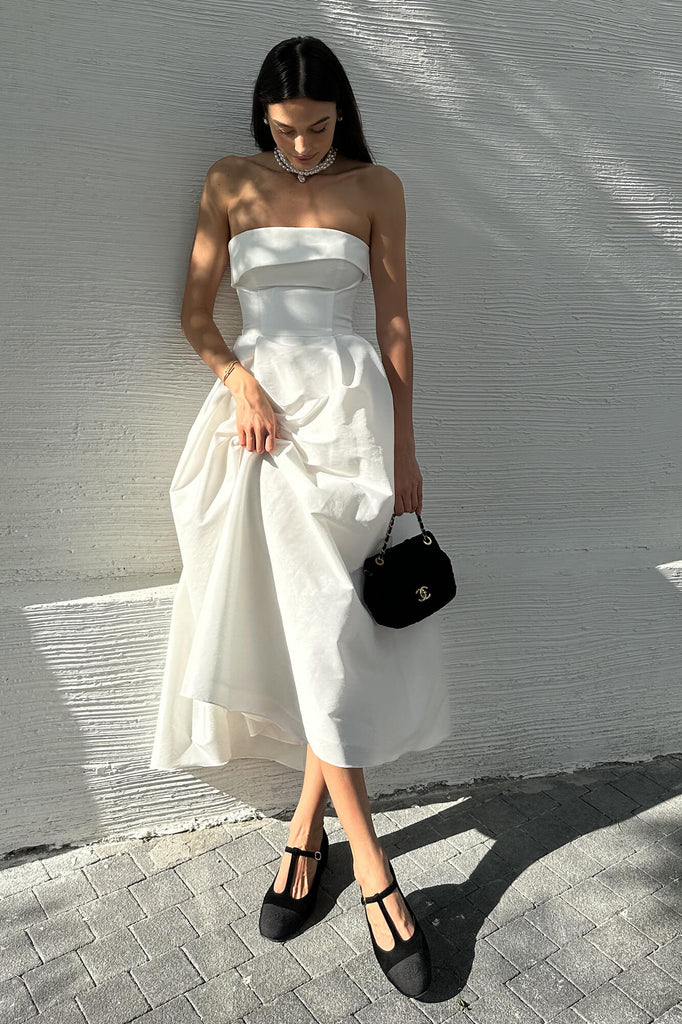 Jacquard Midi Dress with Turn-up - POST MERIDIEM