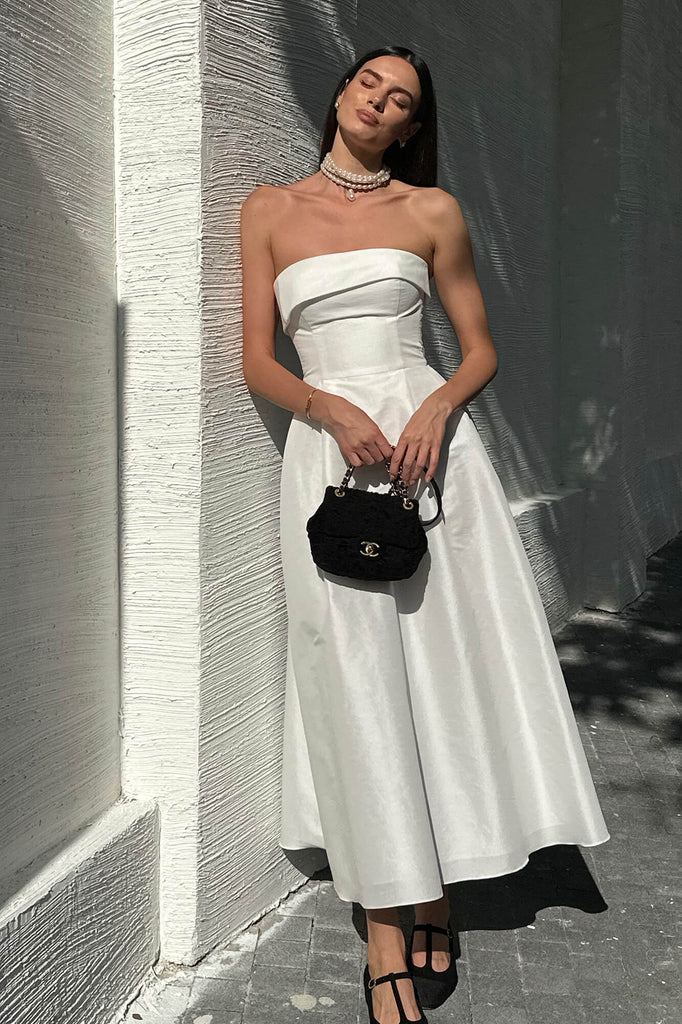 Jacquard Midi Dress with Turn-up - POST MERIDIEM