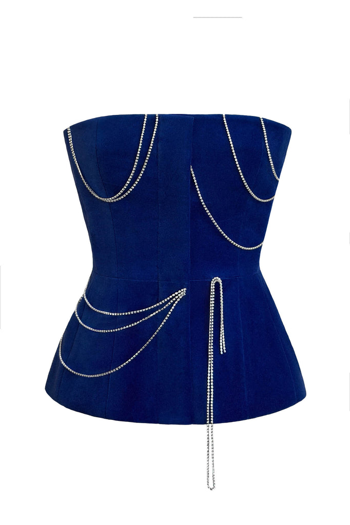 Velvet Decorated Button Front Top - POST MERIDIEM