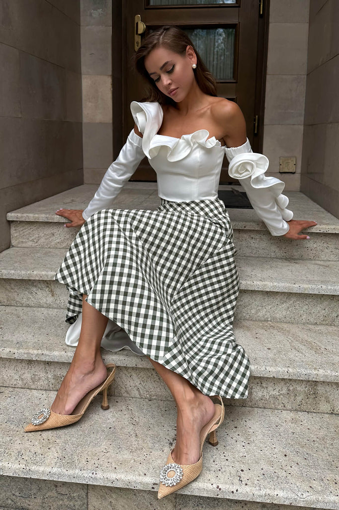 Long Sleeve Roses Crop Top - POST MERIDIEM