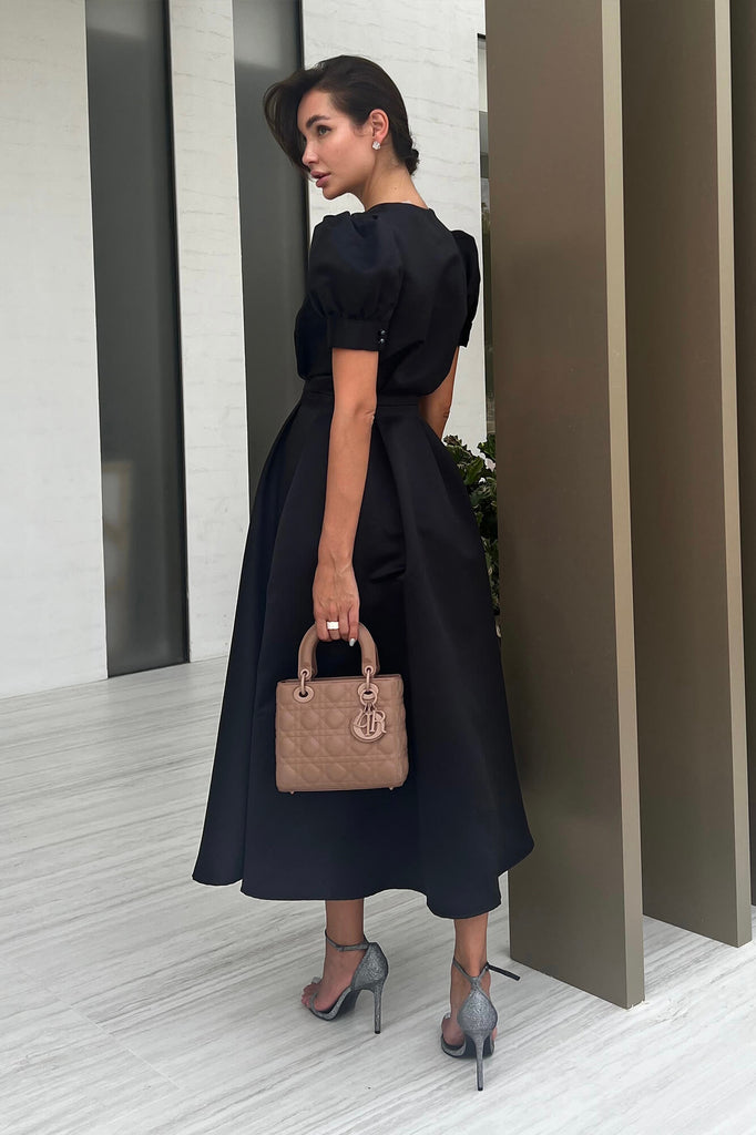 Button Front Midi Dress - POST MERIDIEM