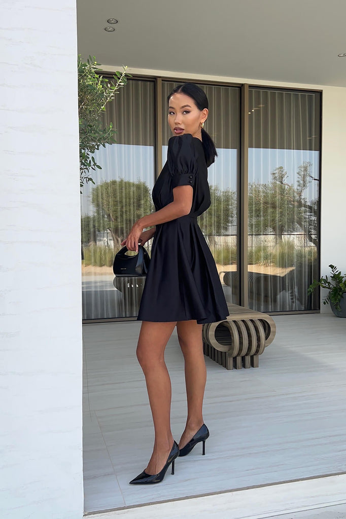 Button Front Mini Dress - POST MERIDIEM