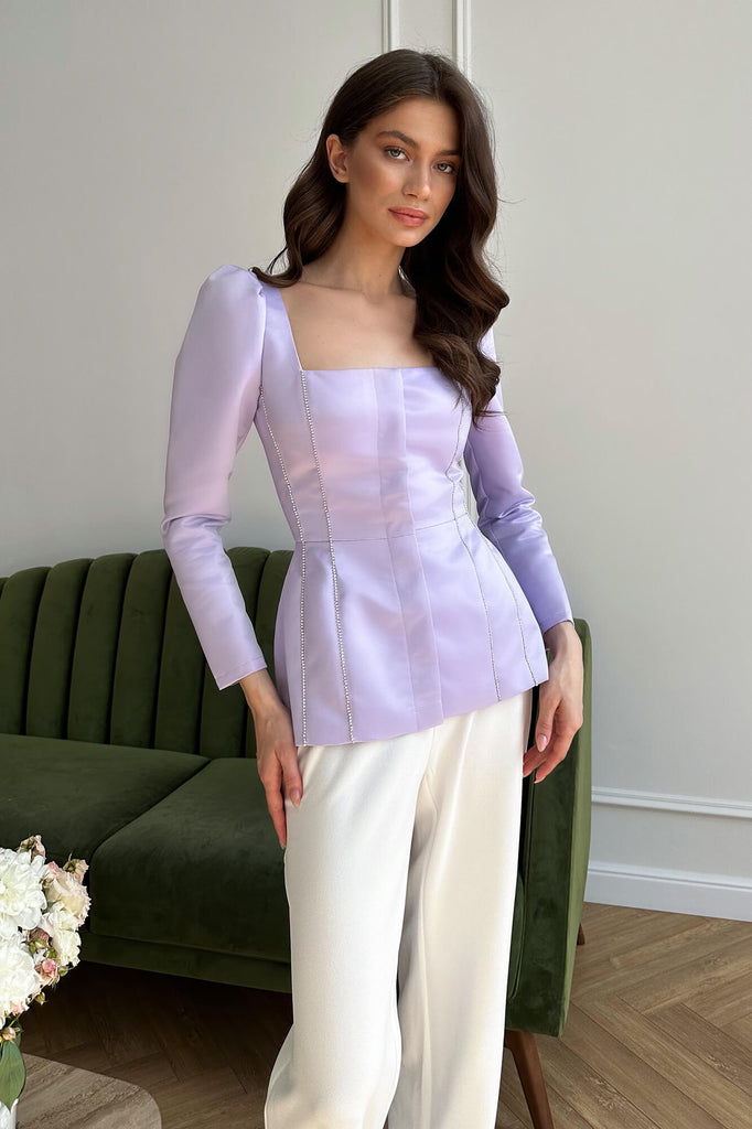 Satin Decorated Top - POST MERIDIEM