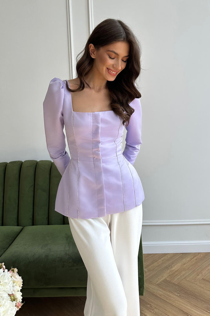 Satin Decorated Top - POST MERIDIEM