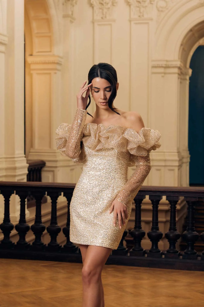 Meringue Long Sleeve Mini Dress - POST MERIDIEM