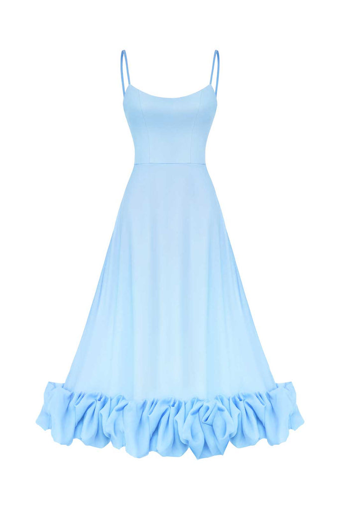 Flounce Bustier Midi Dress - POST MERIDIEM