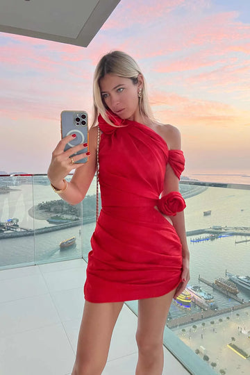 Rose Details Mini Dress - POST MERIDIEM