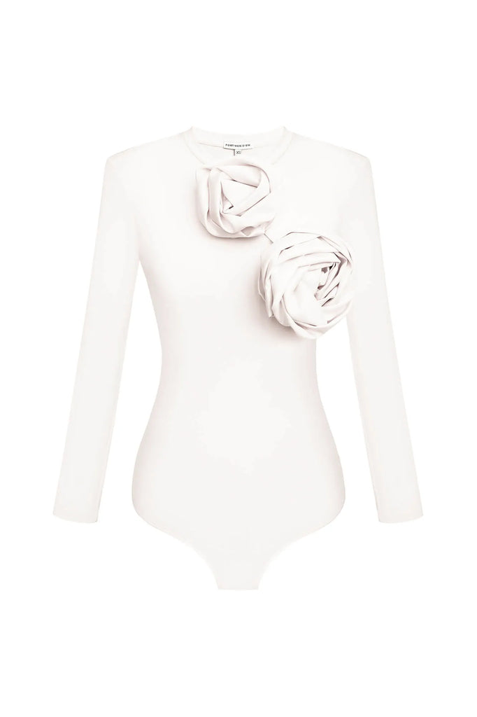 Rose Detail Knitted Bodysuit - POST MERIDIEM