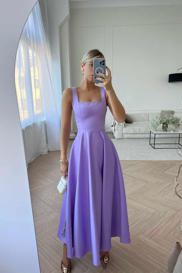 Strap Decorated Bodice Midi Dress - POST MERIDIEM