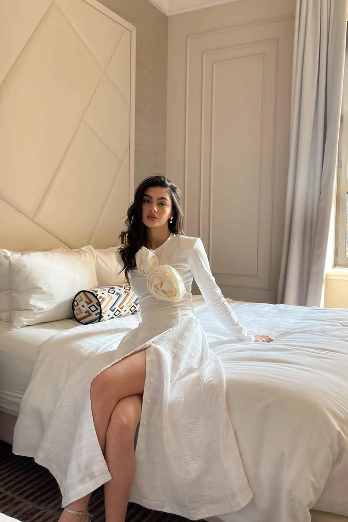 Rose Detail Knitted Bodysuit - POST MERIDIEM