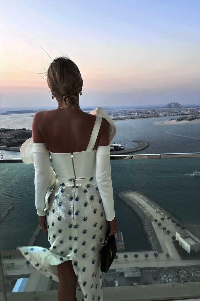 Long Sleeve Roses Crop Top - POST MERIDIEM