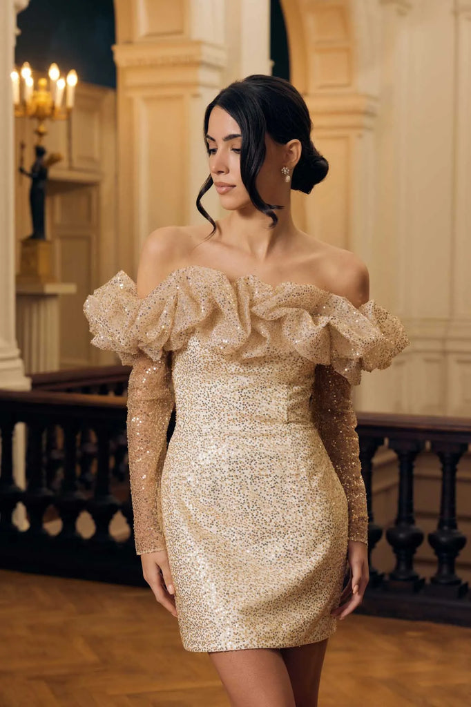 Meringue Long Sleeve Mini Dress - POST MERIDIEM