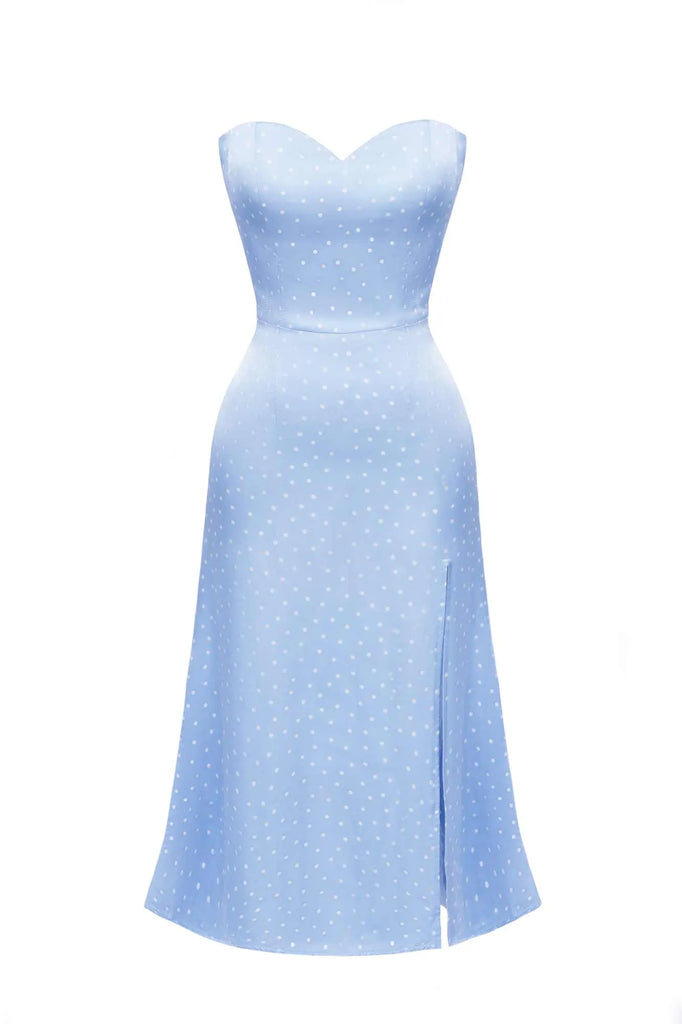 Viscose Slit Corset Midi Dress - POST MERIDIEM