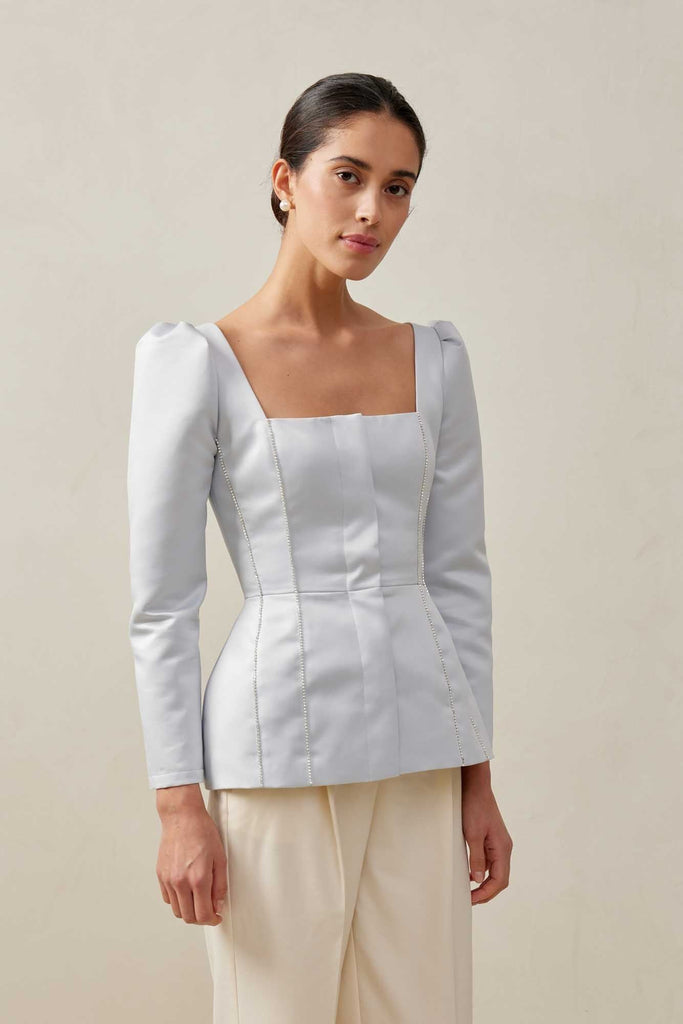 Satin Decorated Top - POST MERIDIEM