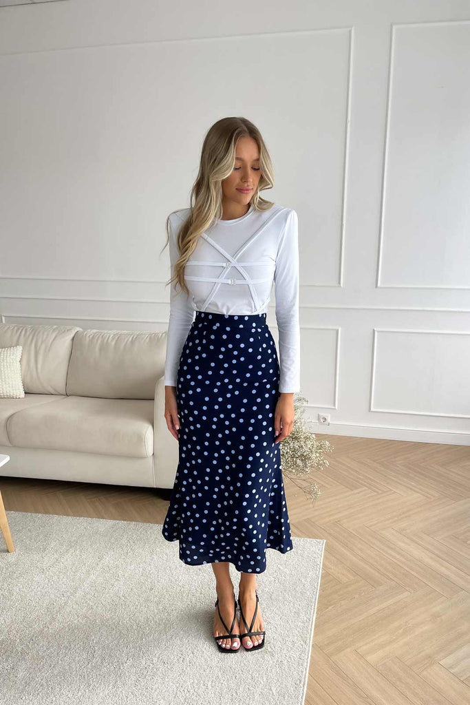 Chest Decorated Long Sleeve Knit Shirt - POST MERIDIEM